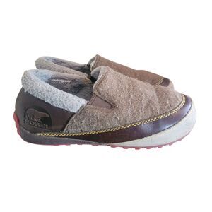 Sorel Tremblant Shearling Lined Felted Slippers Shoes Womens Size 9 Brown Casual